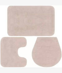 Casey 3 Piece Bathroom Mat Set Gold