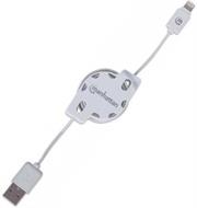 Manhattan iLynk Lightning Cable Retractable 1m White