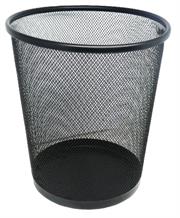 Brainware Round Steel Mesh Trash Can Black
