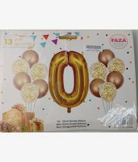 Casey 13pc Gold and White Balloon Set Nr 0