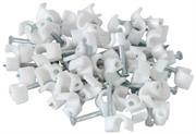 Noble 9mm Round Cable Clips with Nail White 100 Pieces