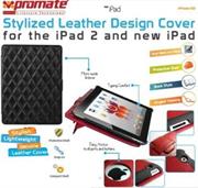 Promate Black iPose.10-Stylized Leather Design Cover