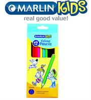 Marlin Kids Long 12 Pack Colour Pencils