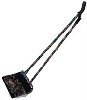 Totally Long Dust Pan Broom Set Black Floral Design