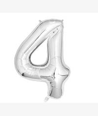 Casey 102cm Silver Balloon Number 4