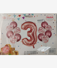 Casey 13pc Rose Gold and White Balloon Set Nr 3