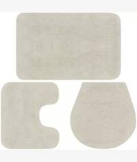 Casey 3 Piece Bathroom Mat Set Cream
