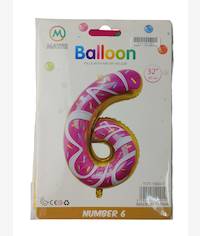 Casey 102cm Donut Balloon Number 6